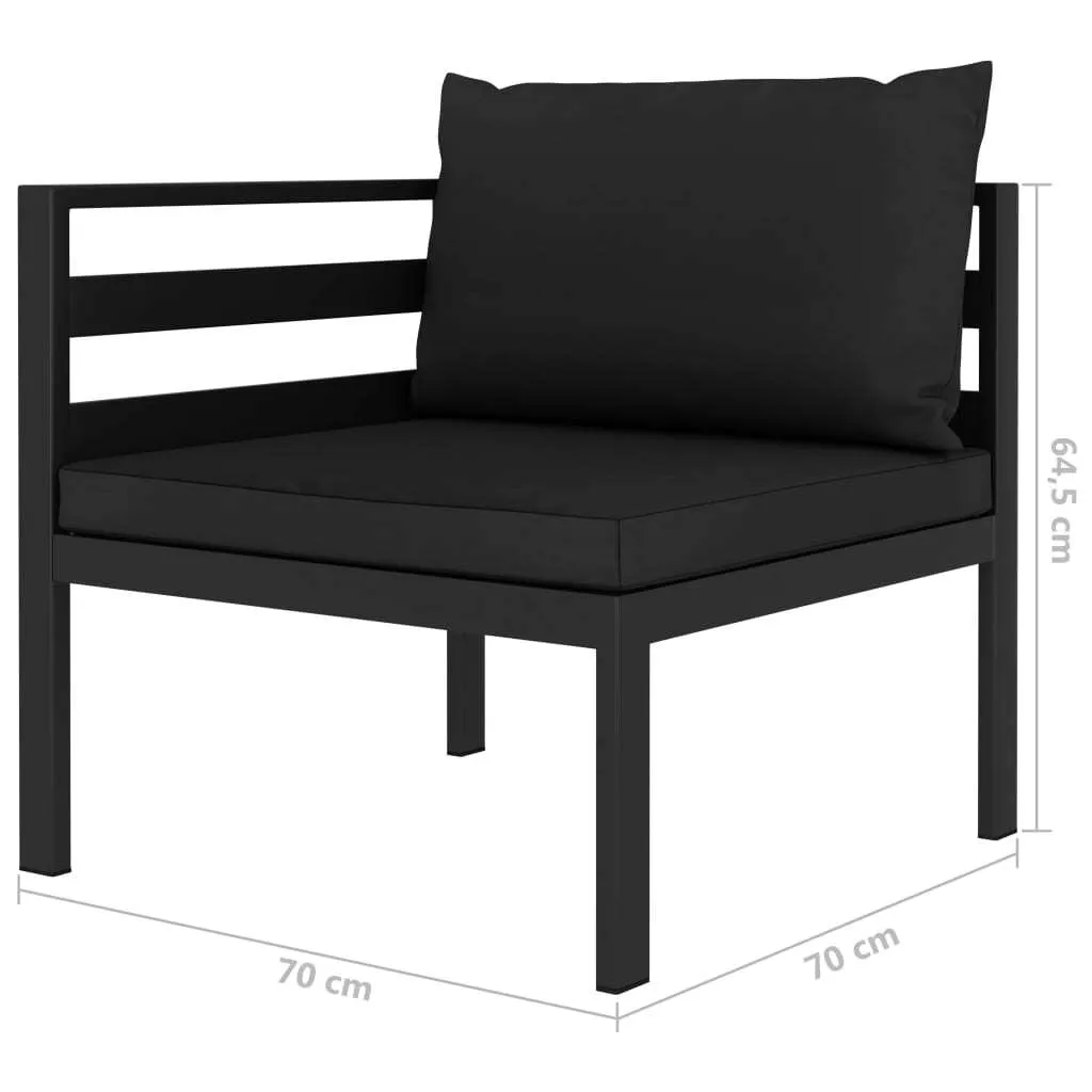 Canapé d'angle modulaire vidaXL en aluminium anthracite avec coussin - 9