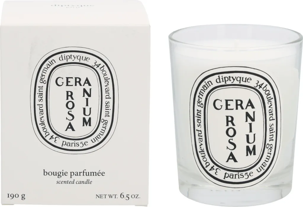 Bougie parfumée Diptyque Geranium Rosa 190g - Parfum floral authentique