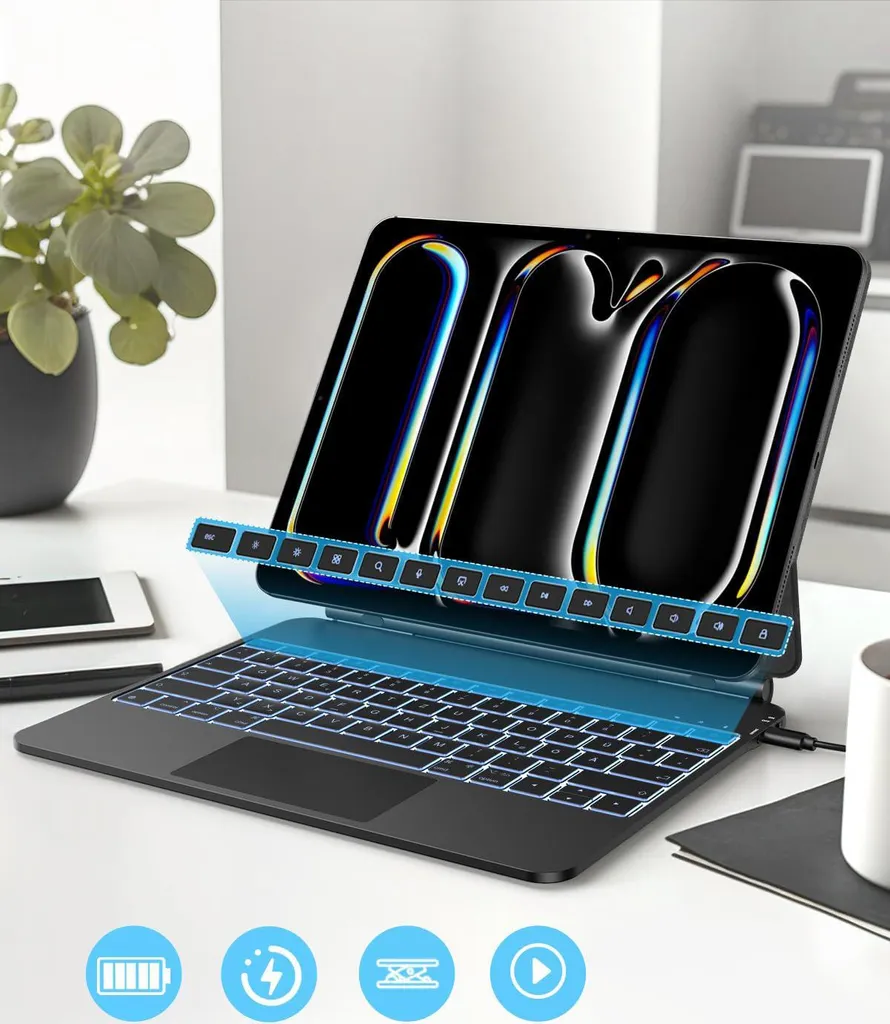Clavier Bluetooth pour iPad Pro 13 M4 2024 avec Coque de Protection - 6