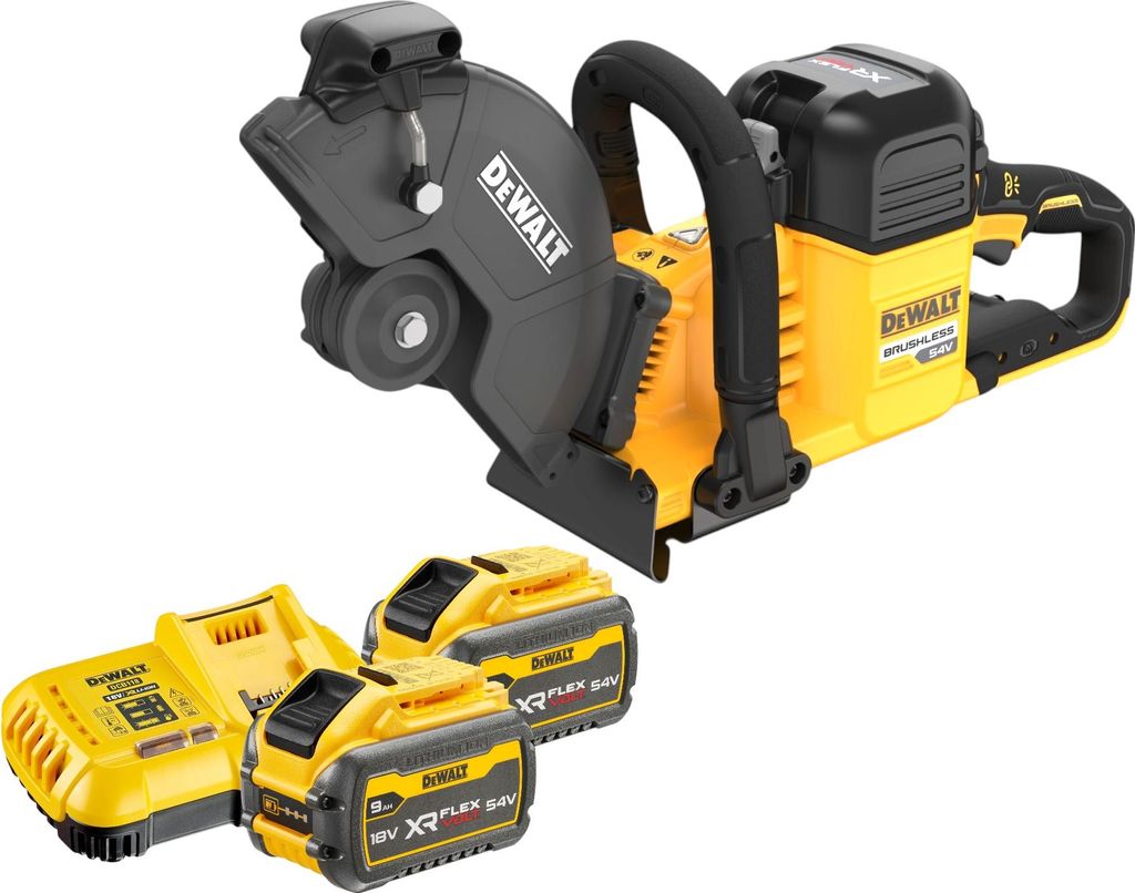 DeWalt DCS 691 X2 Akku Trennschleifer 54 V FlexVolt 230 mm Brushless + 2x Akku 9,0 Ah + Ladegerät