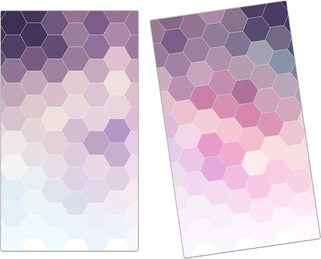 Spritzschutz Herdabdeckplatte Schneidebrett aus Glas Geometriche bunte Kreise 2-Teilig (60x52cm)