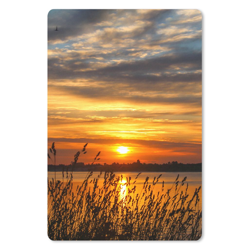 MuchoWow Mauspad Mousepad Sonnenuntergang - Meer - Horizont - Himmel - Pflanzen 18x27 cm - Mousepads - Maus Mat - Pad - Mausunterlage