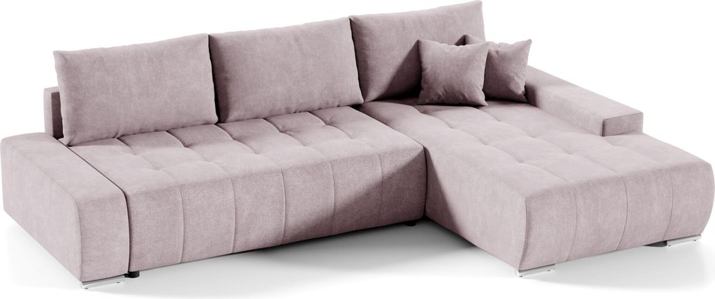 Intenso Ecksofa mit Schlaffunktion Velutti L, Rosa, Rechts