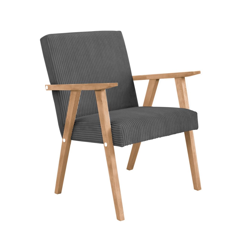 BETTSO Sessel Gepolsterter Cocktailsessel Skandinavischer Stil Loungesessel Modern Einzelsofa Massivholz für Wohnzimmer Schlafzimmer Buche LISEK D...