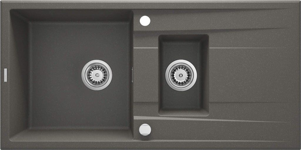 1.5-bowl granite sink with drainer