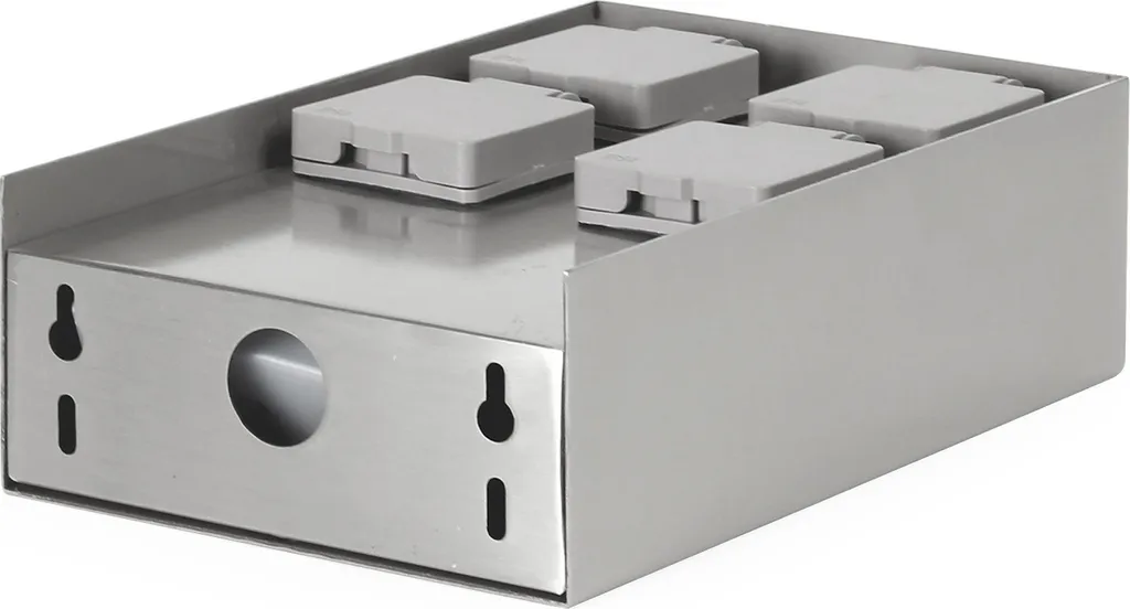 Borne Électrique Extérieure 4 Prises Wiltec Multiprise Jardin Carrée