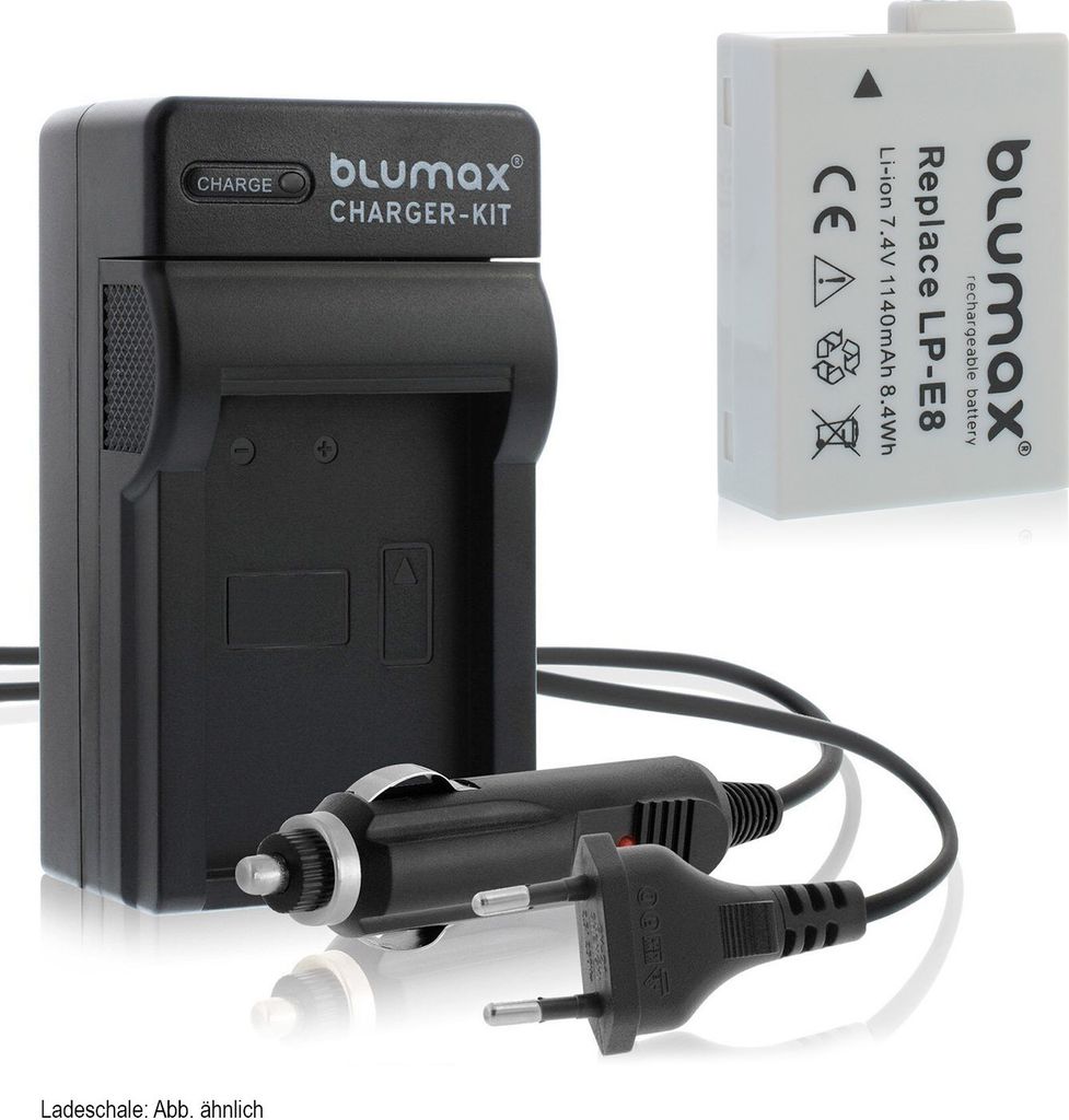 1x Akku + Lader für Canon Lp-E8 EOS 550D 650D 700D Rebel T3i 1140 mAh (7,2V)