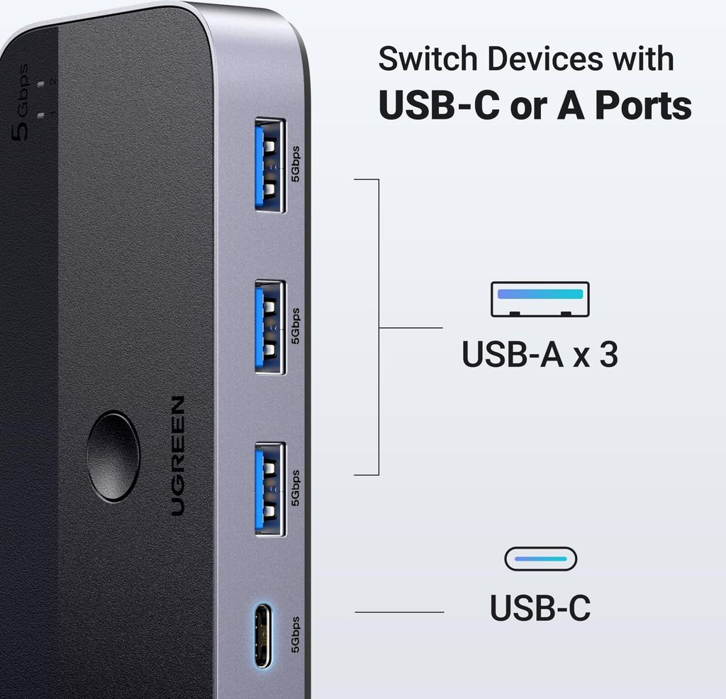HUB - adaptér - CM662 USB 3.0 Switch 2 v 4 + 2x USB-A kabel Obrázek produktu 3