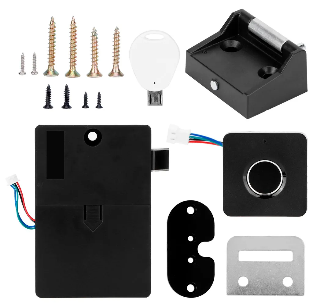 Serrure à empreinte digitale sans clé avec recharge USB pour armoire bois
