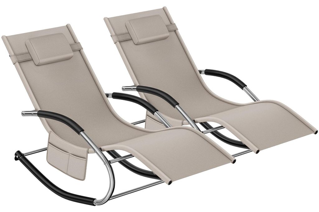 tectake® Sonnenliege Taya, ergonomisch, Schwingfunktion Produktbild 