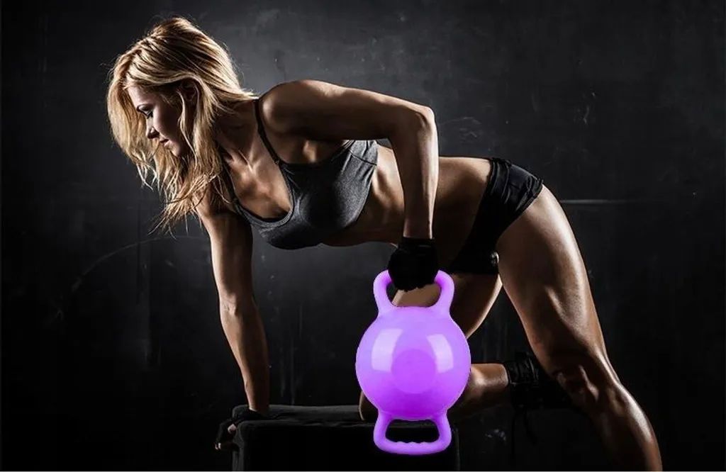 Haltère à eau ajustable de 1 à 5 kg kettlebell ergonomique violet
