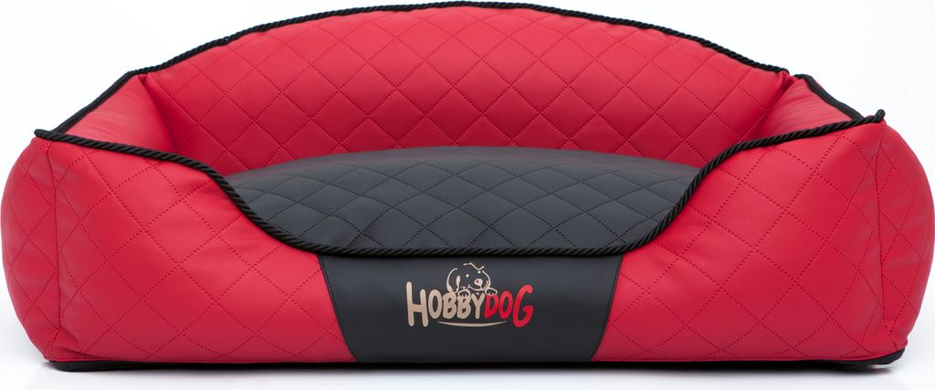 Hundekissen Hundebett Hundekorb Hundesofa für Haustier Hunde Waschbar - Elite - 65 x 50 x 24 cm [Größe: L] - Rot
