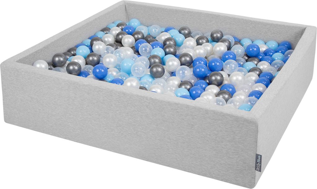 KiddyMoon Bällebad 120x30cm 600 Bälle ∅7cm Quadrat Bällepool Mit Bunten Bällen Für Babys Und Kinder