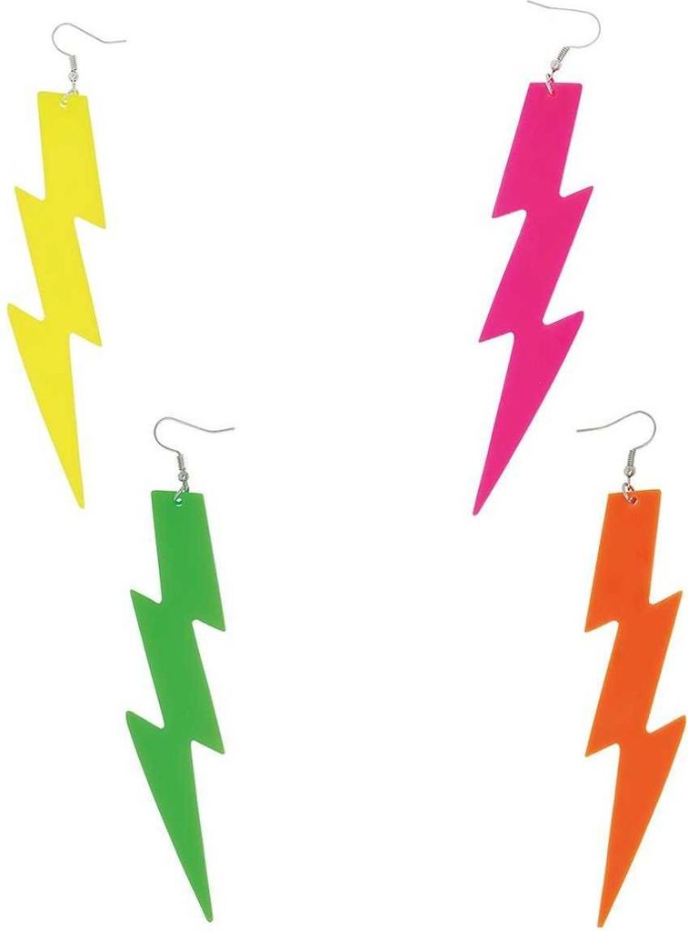 Fiestas Guirca - "80s" Neon-Ohrringe für Damen FG447 (Einheitsgröße) (Bunt)