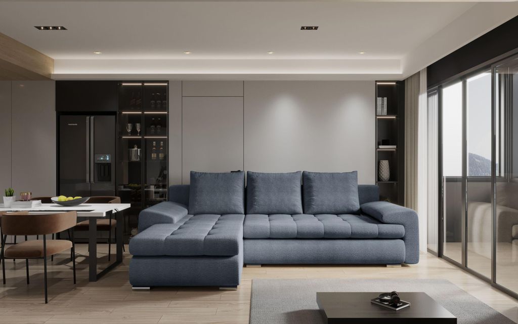Schlafsofa BIBIANA 2 - blau, linke Ecke