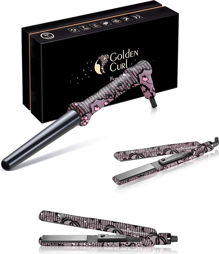 Golden Curl 6 Teiliges Haarglätter & Lockenstab Kit Produktbild 