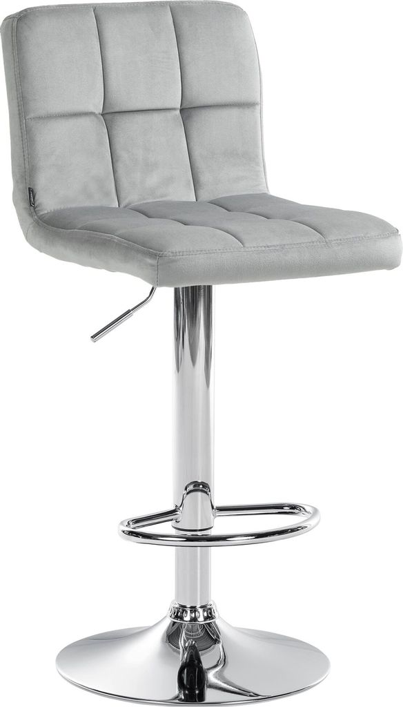 CLP Barhocker Peru Samt drehbar und höhenverstellbar,grau chrom