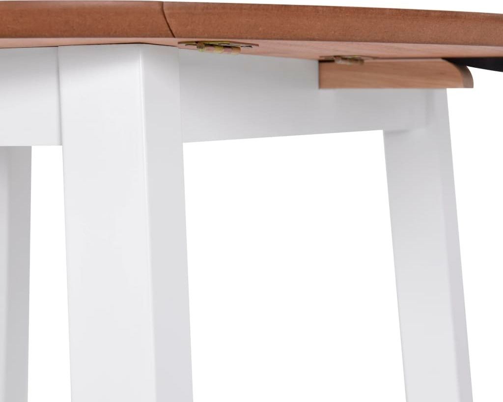 vidaXL Jedálenský stôl rozkladací okrúhly MDF biely Obrázok produktu 4