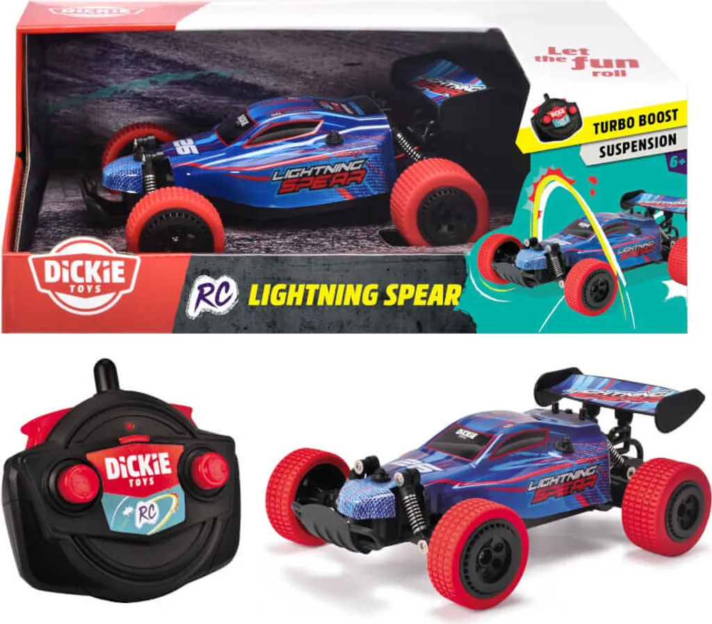 Voiture RC 2,4GHz Dickie Lightning Spear avec pneus adhérents