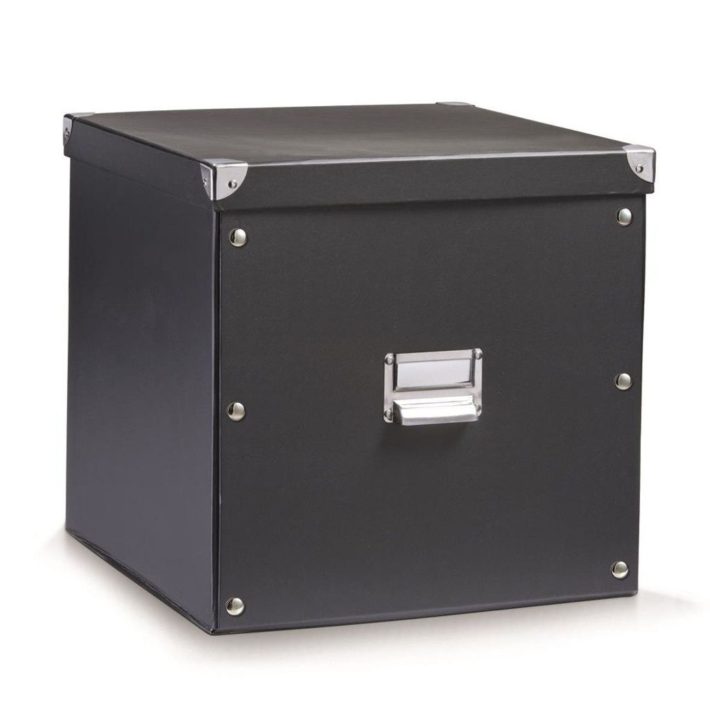 Zeller Aufbewahrungsbox, Pappe, schwarz 33,5x33x32 Produktbild 