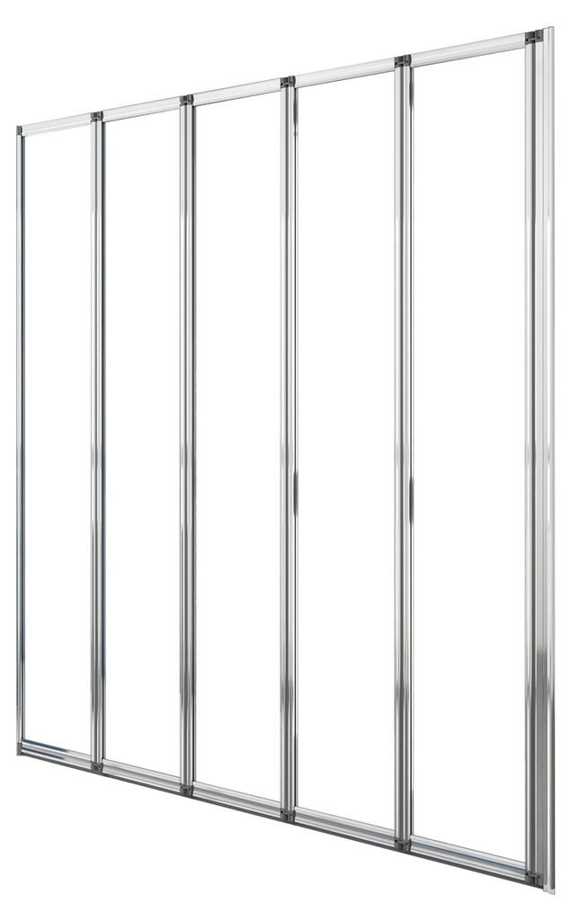 Duschspa 120x140cm Badewannenaufsatz 5-teilig Chrom Produktbild 