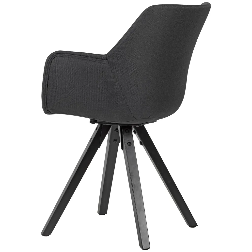 Chaises ergonomiques noires à accoudoirs et structure métal 85cm