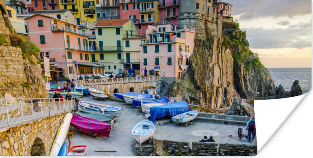 MuchoWow Poster Sonnenuntergang über Manarola in Cinque Terre 80x40 cm - Wanddeko