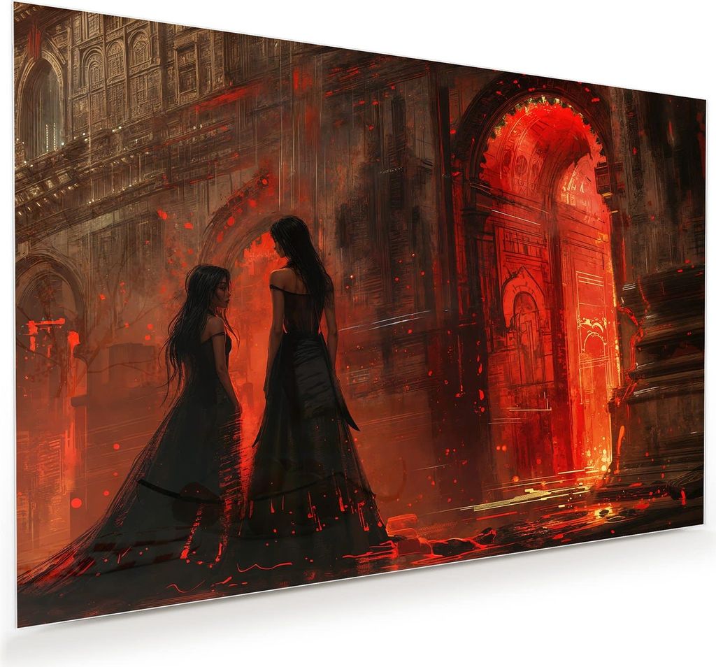 Glasbild 120x80cm in XXL für Wohnzimmer, Schlafzimmer Motiv Feuerpalast