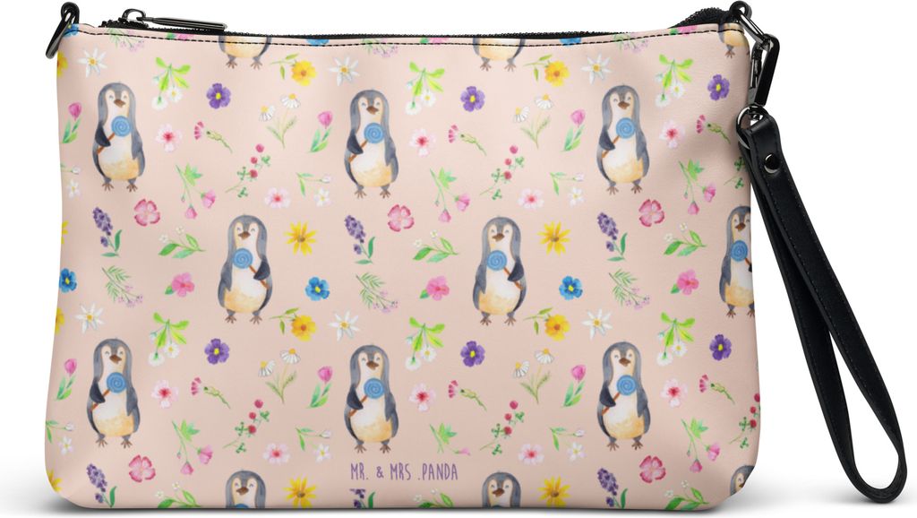 Mr. & Mrs. Panda Damentasche Pinguin Lolli - Rosa - Geschenk, Süßigkeiten, Handtasche Damen, Naschen, Umhängetasche, Tasche, Spruch, Heißhunger...