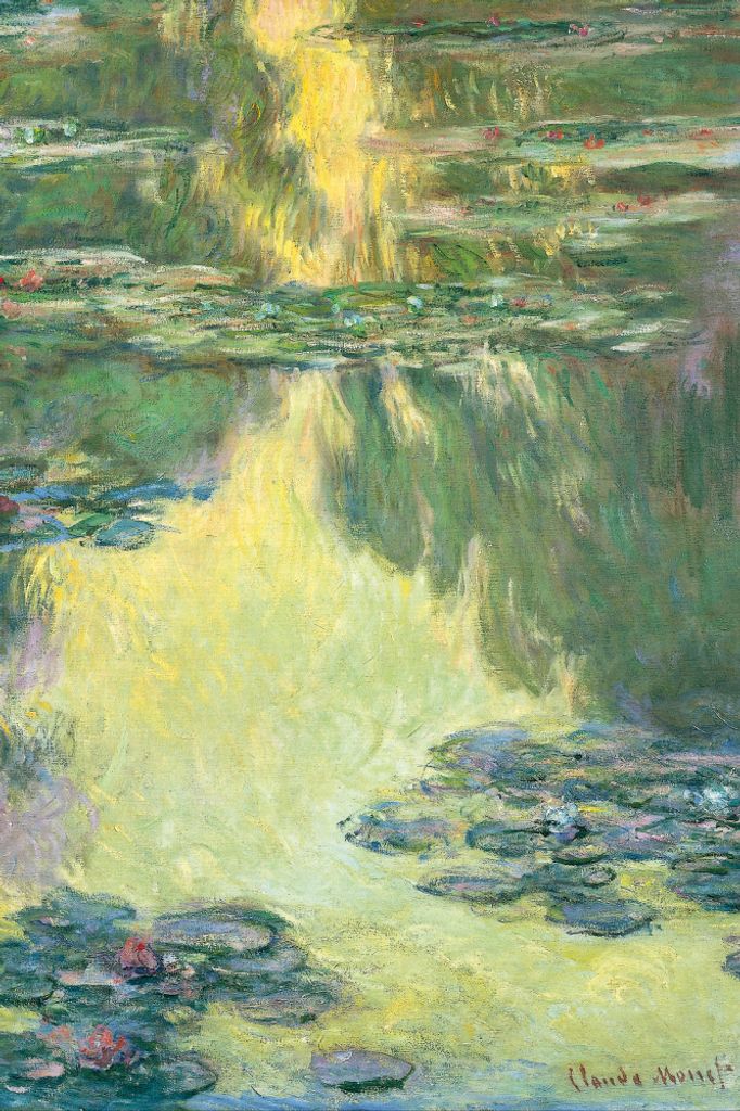 Claude Monet Kunstdruck Bild - Seerosen, 1907 (Grün-Gelb) (120 x 80 cm)