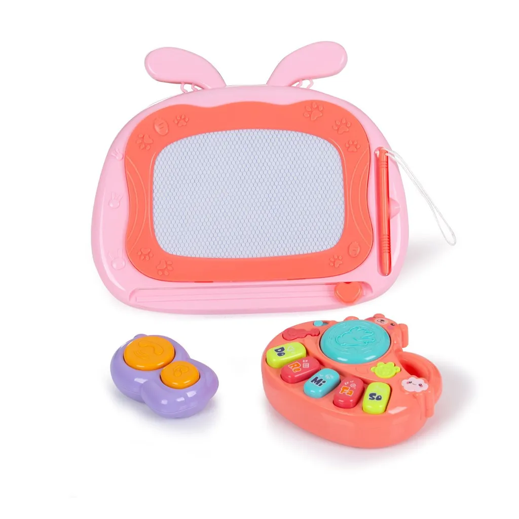 Trotteur Anti-basculement Bébé Rose avec Centre d'Activités Éducatif - 5
