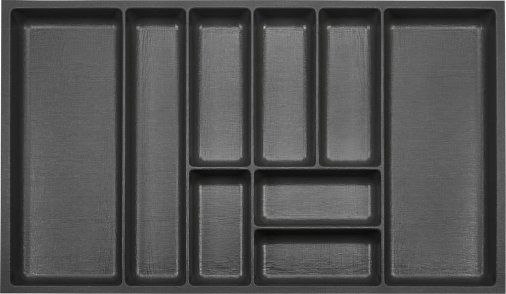 ORGA-BOX III Besteckeinsätze Tiefe 473 mm, Höhe 50,5 mm anthrazit Schubladeneinsätze Breite 791 mm für Schubladen 900 mm Canvas-Struktur