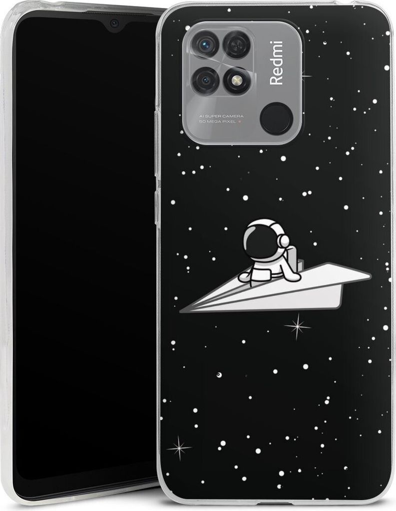 DeinDesign Slim Hülle für Xiaomi Redmi 10C Silikon Case Ultra Dünn Handyhülle Astronaut Comic Papier