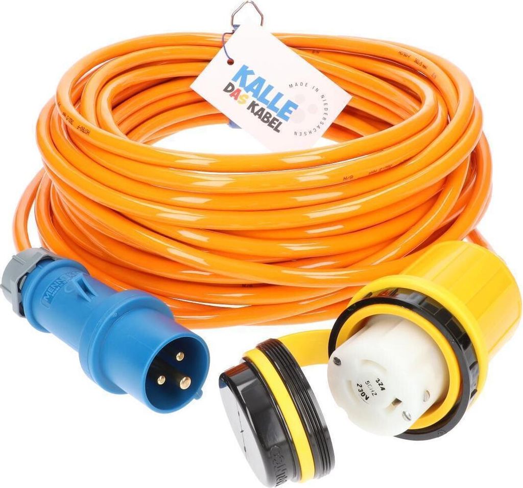 Kalle Landanschlusskabel CEE 230V 32A 4,0mm² Marinco Extreme Signal Orange IP44 5 Meter