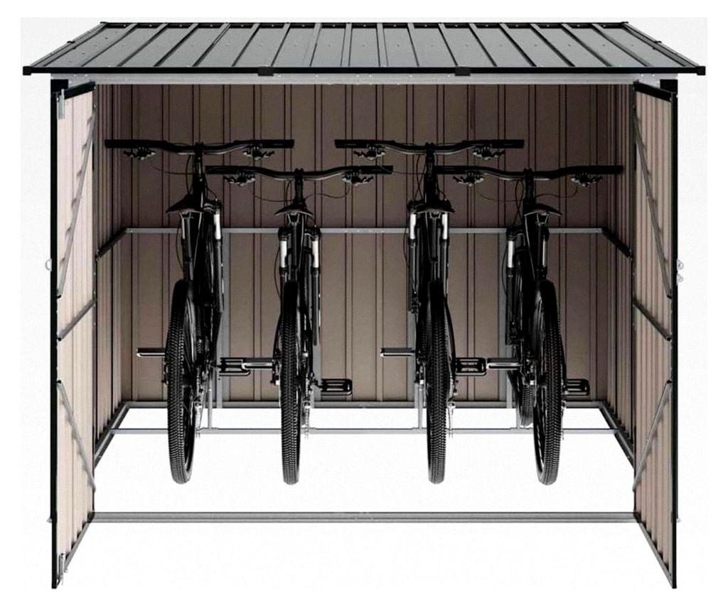 Fahrradspeicher 3-teilig Anthrazit 215 x 206 x 157 cm Metall, Garten und Terrasse, Rechteckig, Modern, Langlebig, Stilvolles Design für Außenbere...