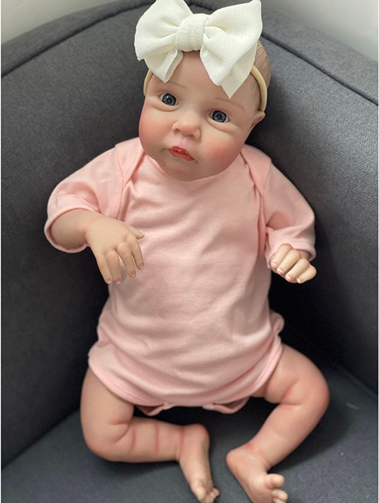 48 cm blaue Augen Miley handgefertigte lebensechte Puppen Baumwollkörper Baby Mädchen Kinder Geschenke Spielzeug