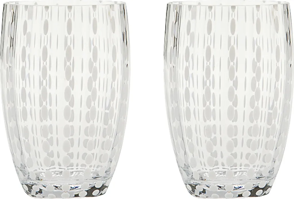 Set 2 Tumblers Zafferano Perle Trasparente 32cl | Design Artigianale