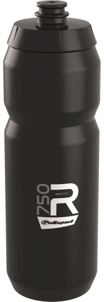 POLISPORT Wasserflasche R750 Schwarz Schraubverschluss Produktbild 