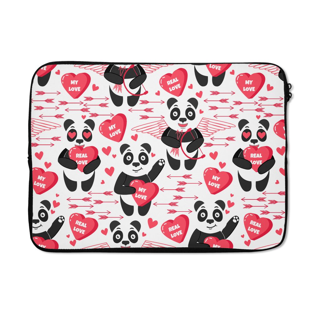 MuchoWow Laptop Hülle 13 Zoll Panda - Liebe - Beziehung Laptoptasche - Laptophülle - Sleeve - Rundumschutz