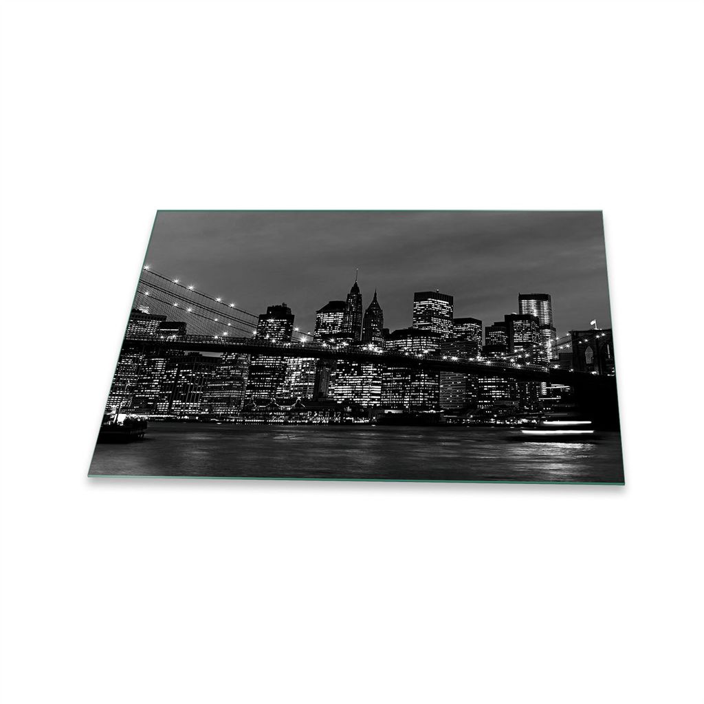 Herdabdeckplatte Glaskeramik 1 Teilig 80x52 Stadt Dunkel Abdeckung Glas Spritzschutz