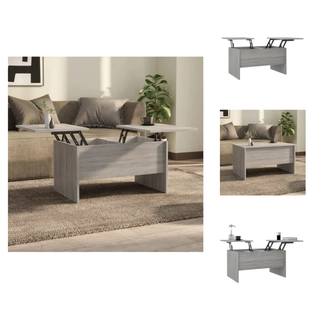 vidaXL Tavolino grigio Sonoma 80x50x42,5 cm in legno - Tavolini da caffè