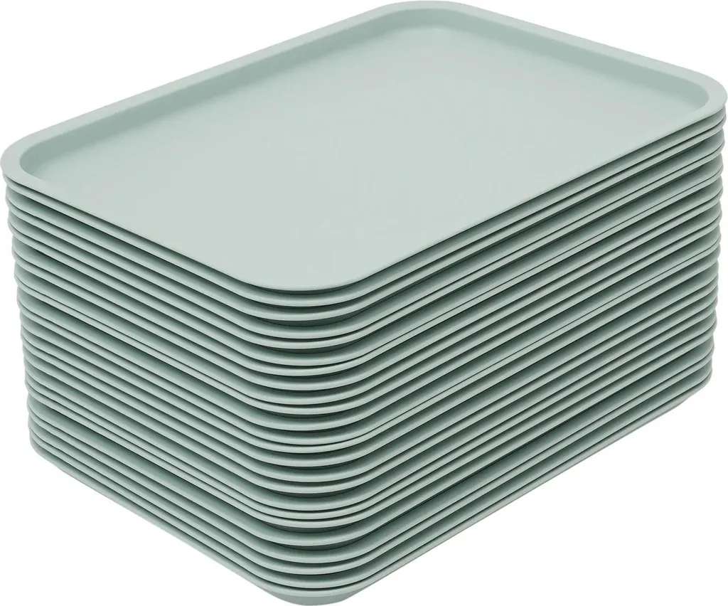 24 Vassoi da Mensa Blu 36x27 cm - Professionali e Impilabili in PP