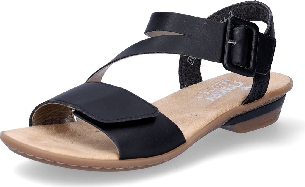 Damen Sandalen Sandaletten Schwarz Mit Blockabsatz Ital-Design