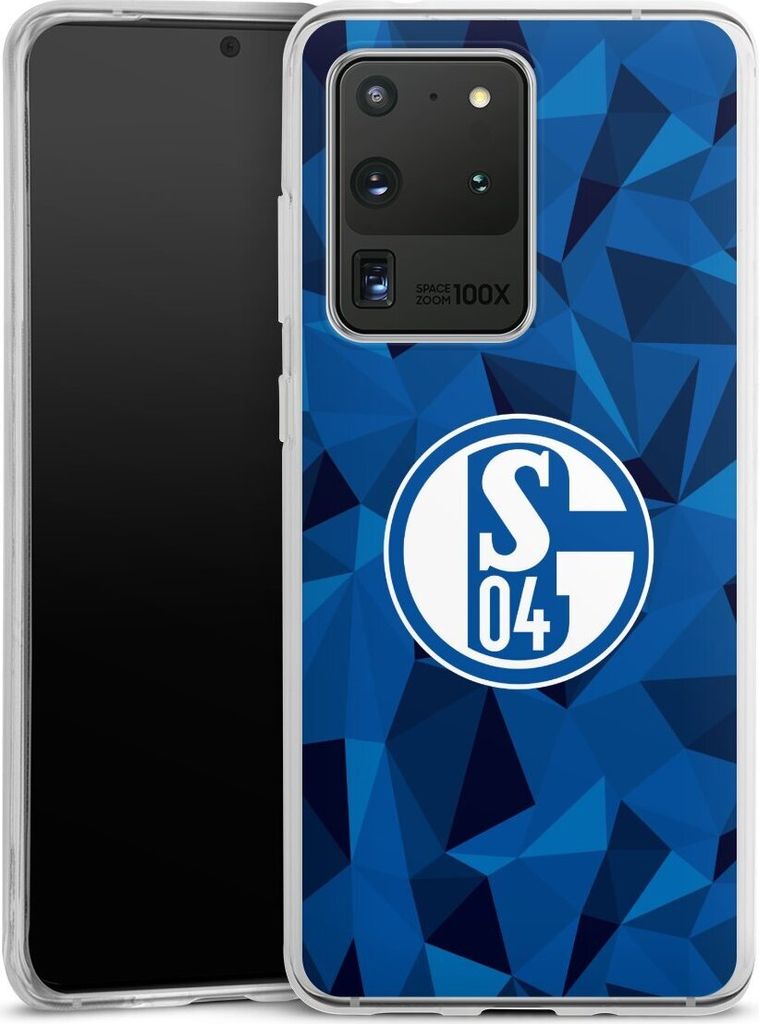 DeinDesign Handyhülle für Samsung Galaxy S20 Ultra 5G Silikon Hülle Case Smartphone Schutzhülle Camouflage FC Schalke 04 Muster