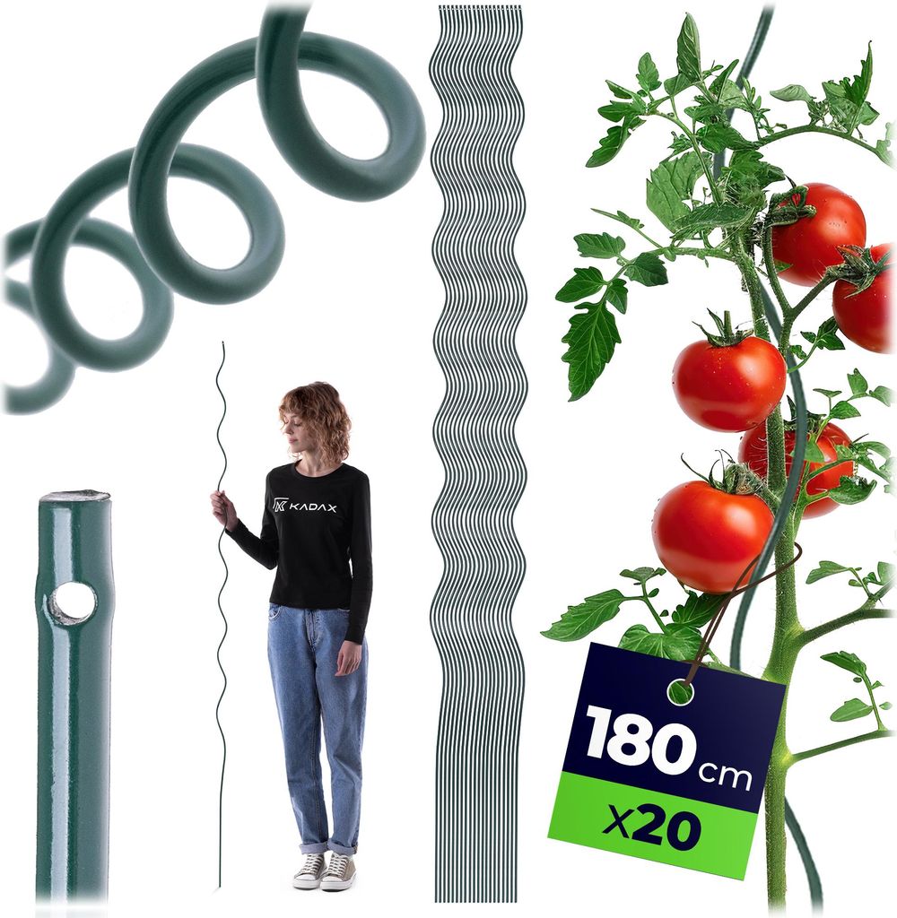KADAX Tomatenspiralstäbe 180cm x 6mm, 20er Set, Spiralstäbe Produktbild 
