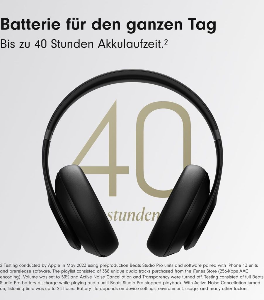 Beats Studio Pro Kabellose Kopfhörer Schwarz  Schwarz One Produktbild 15