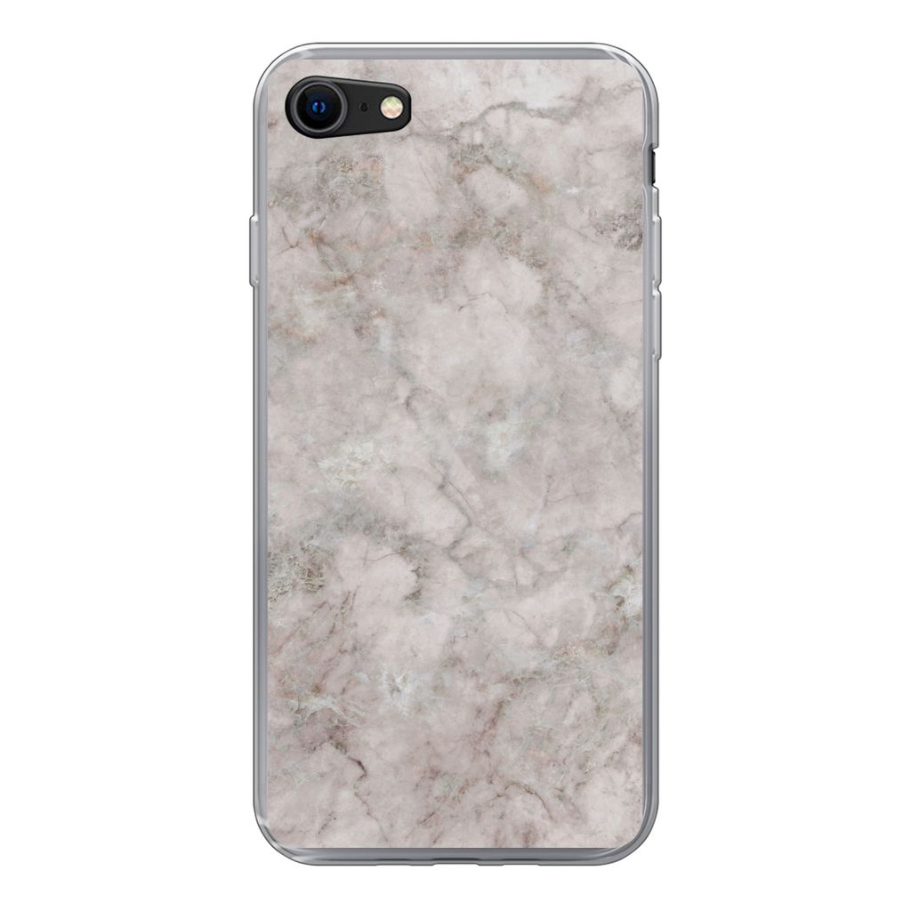 MuchoWow Handyhülle Schutzhülle Hülle für iPhone 7 Marmor - Muster - Chic Silikon Softcase Handy Hülle - Kartenhalter