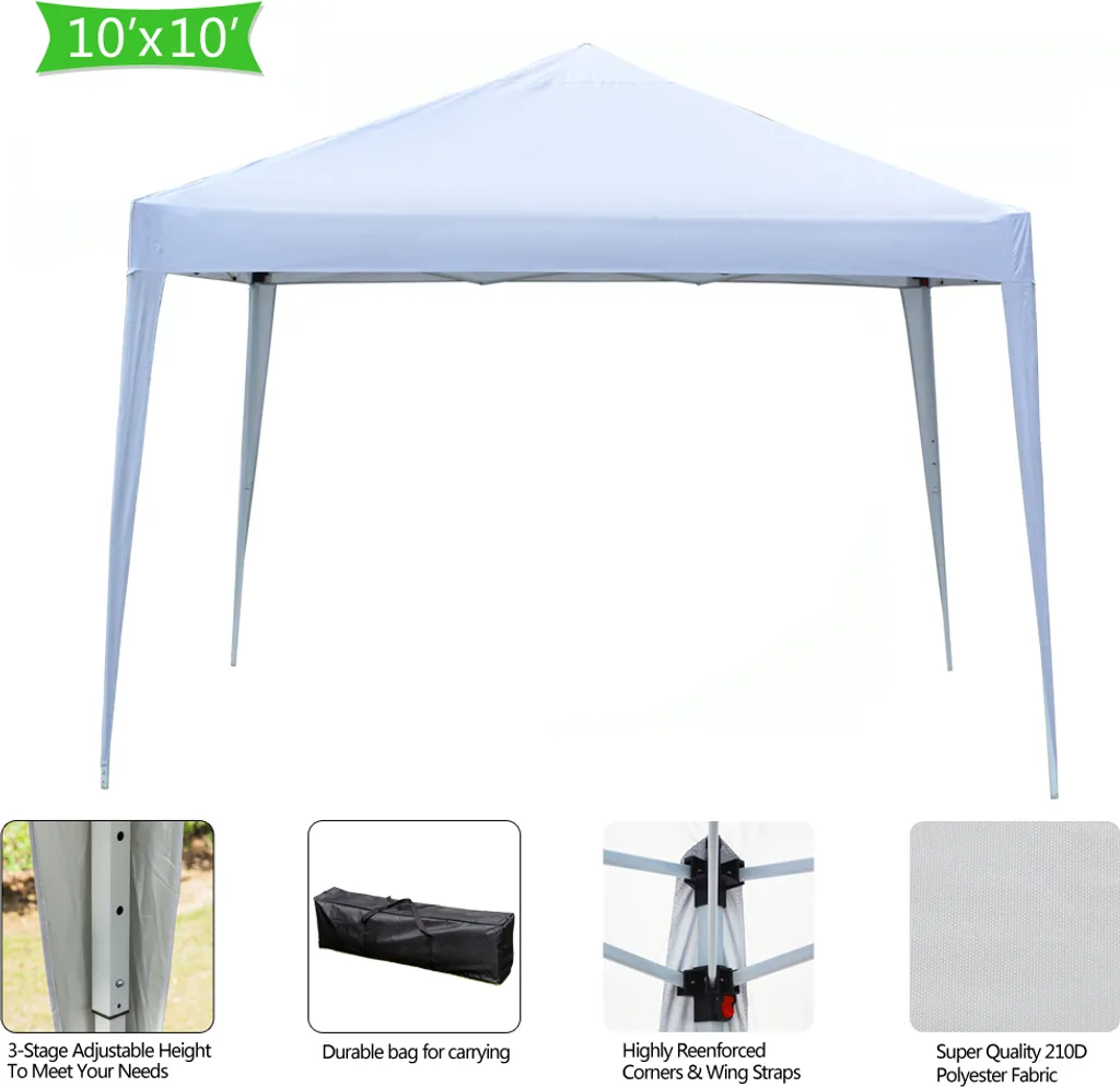 Tonnelle de Jardin 3x3 m Blanche - Pavillon de Réception Pliable et Étanche
