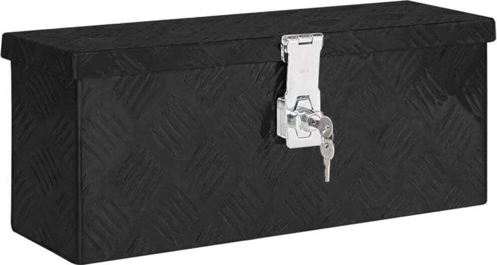 Aufbewahrungsbox Schwarz 50x15x20,5 cm Aluminium