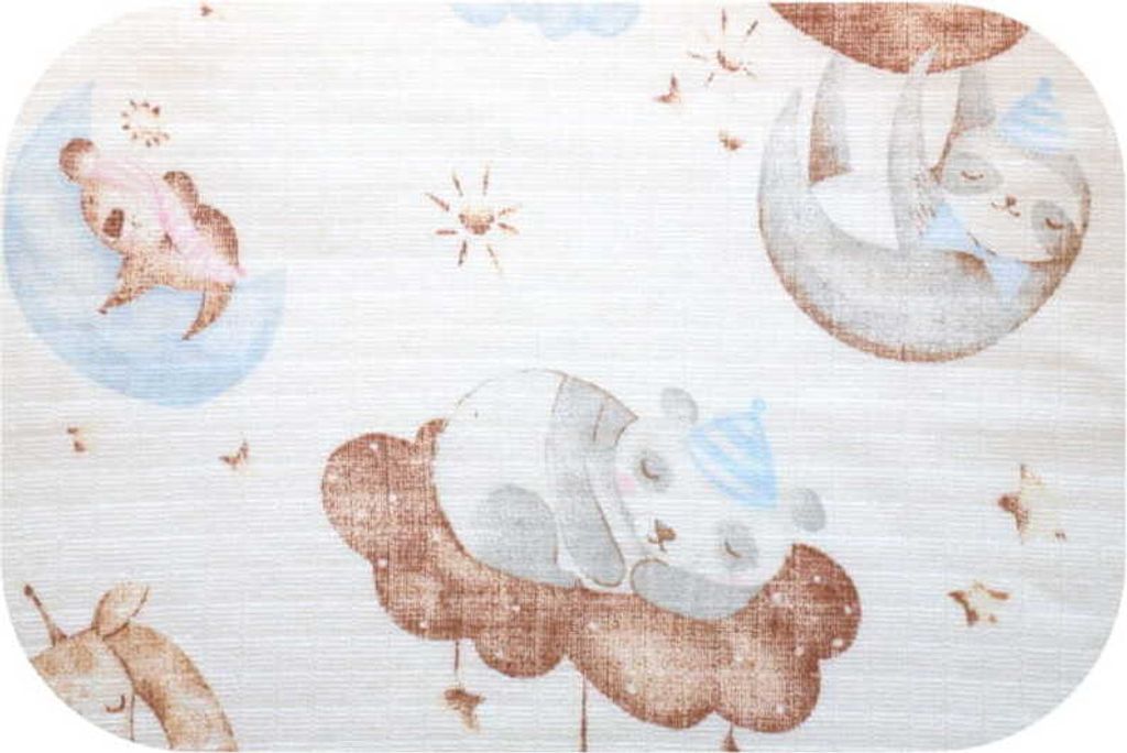 Ega KIDS | Tuchwindel - 70x80 cm - Schlafende Tiere - 100% Baumwolle - Weich und saugfähig